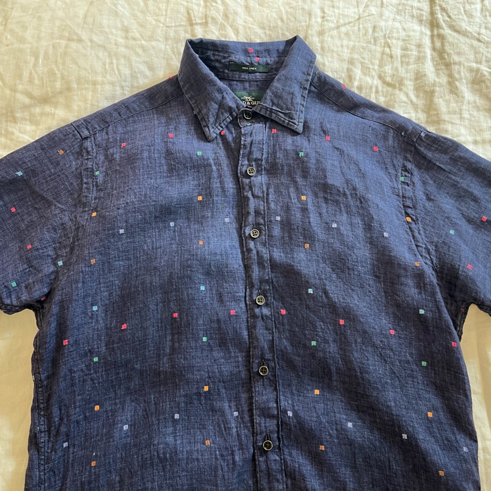 Rodd & Gunn Dark Blue Shirt with Colorful Accents
